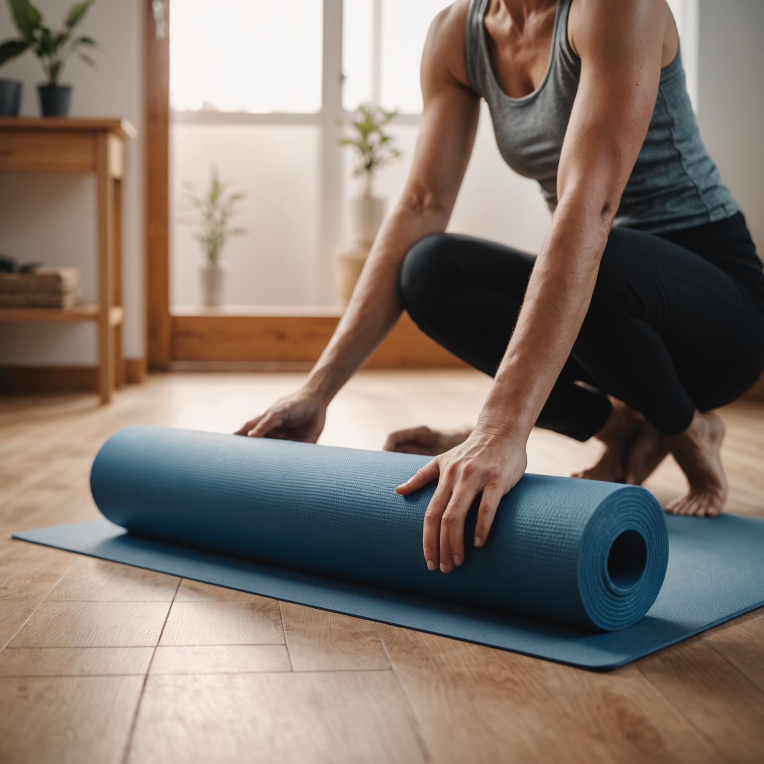 Restful yin yoga pose with bolster support