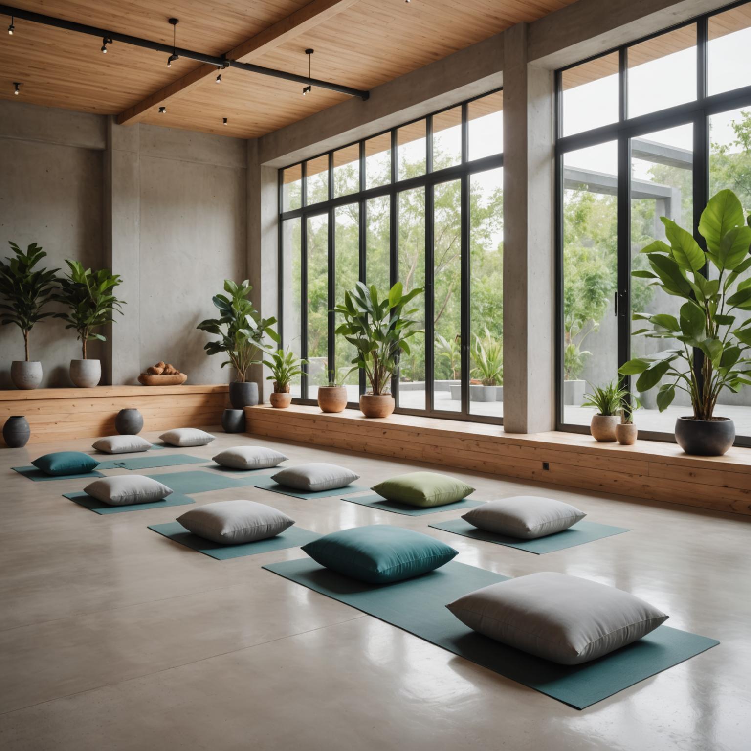 Architect-designed yoga studio with natural light